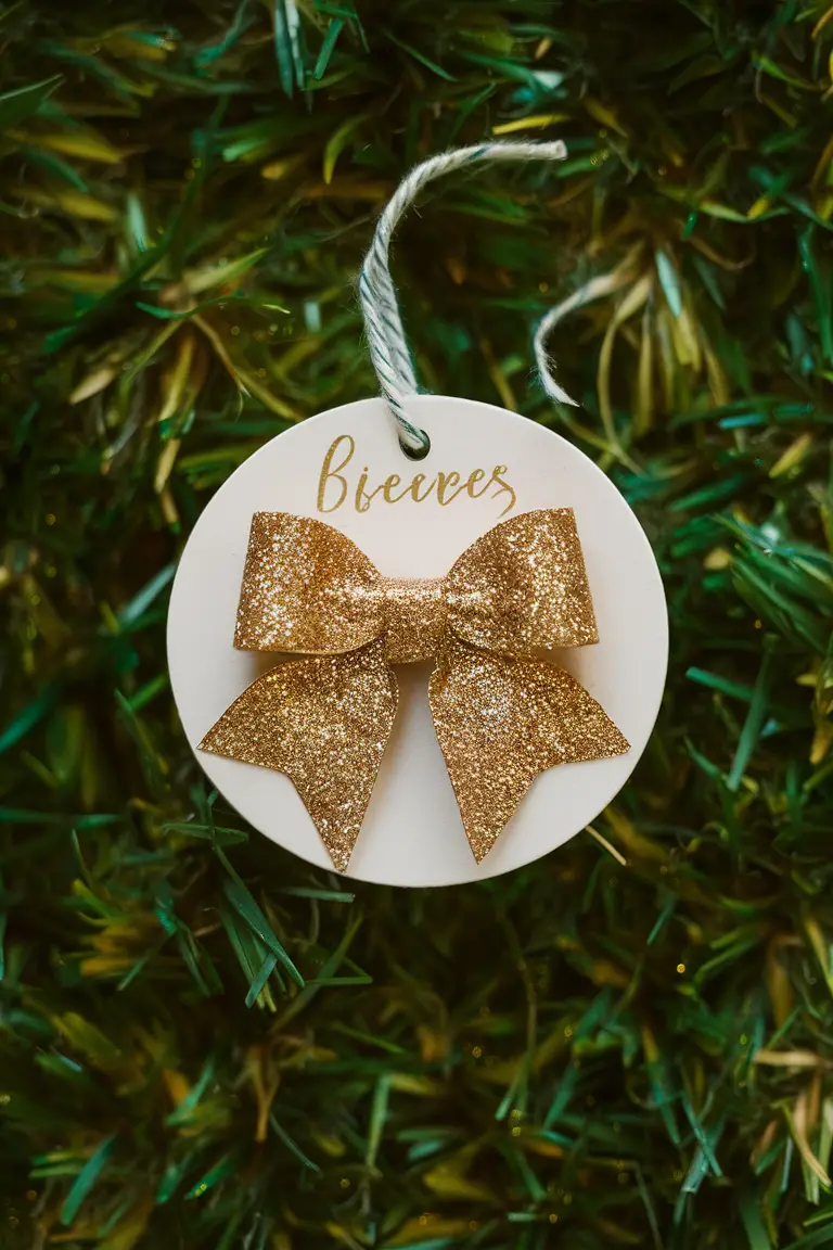 Glittery Bow Gift Tags