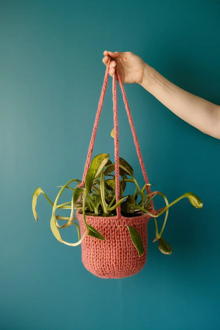 Knitted Plant Hanger