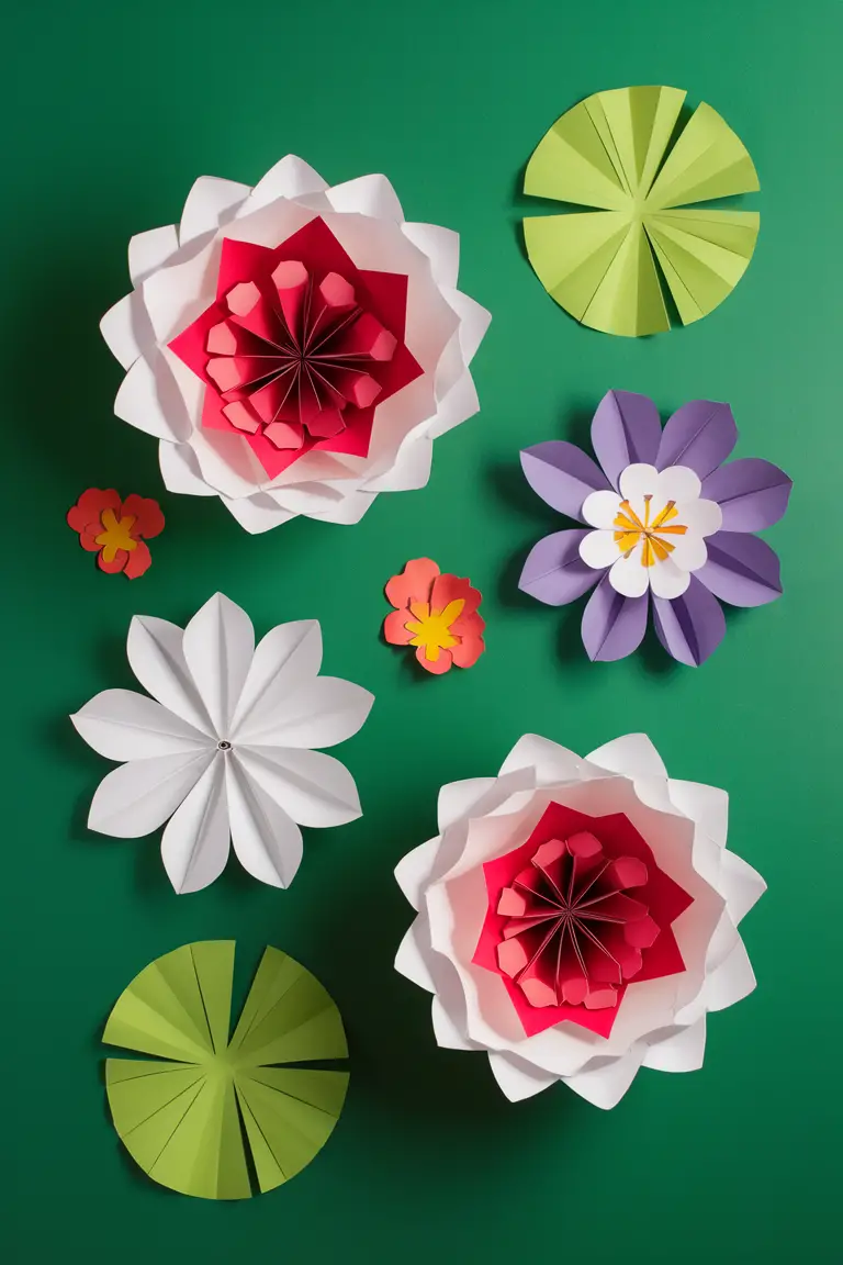 Playful Paper Lily Pads and Blooms