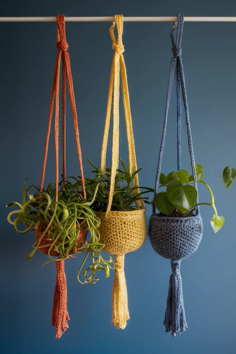 Knitted Plant Hangers