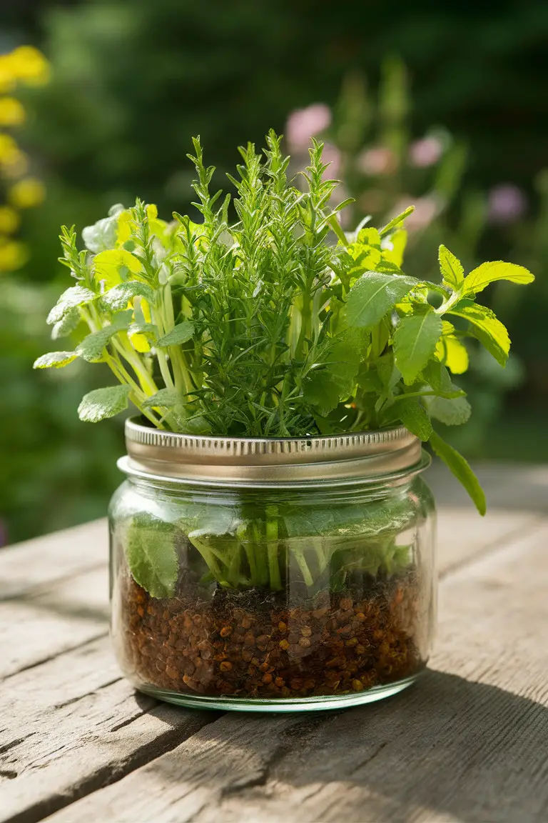 Glass Jar Herb Garden Glass Jar Herb Garden