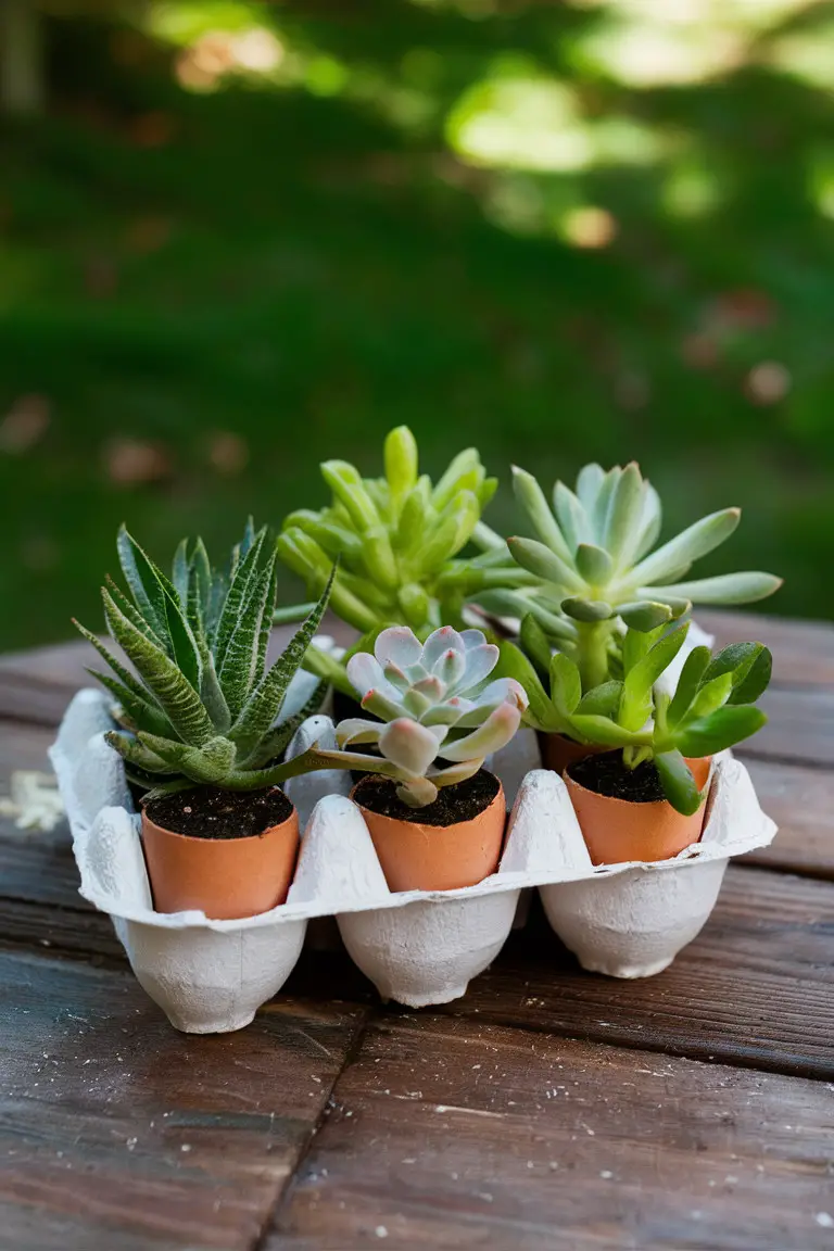 Egg Carton Succulent Planters Egg Carton Succulent Planters