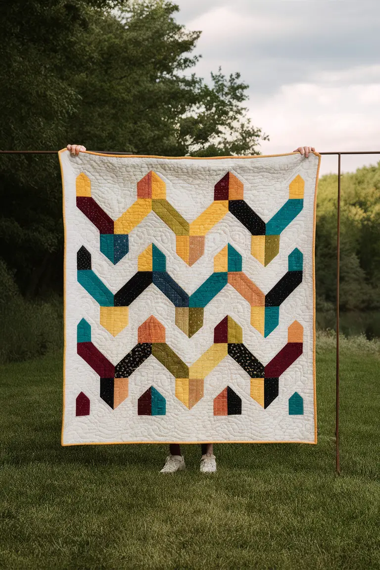 Modern Geometric Quilt Modern Geometric Quilt